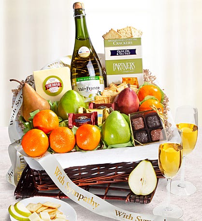 With Sympathy & Love Gourmet Fruit Gift Basket